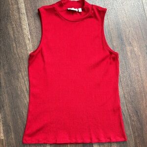 Cyrus Essentials Sleeveless RibbedTurtleneck, Red